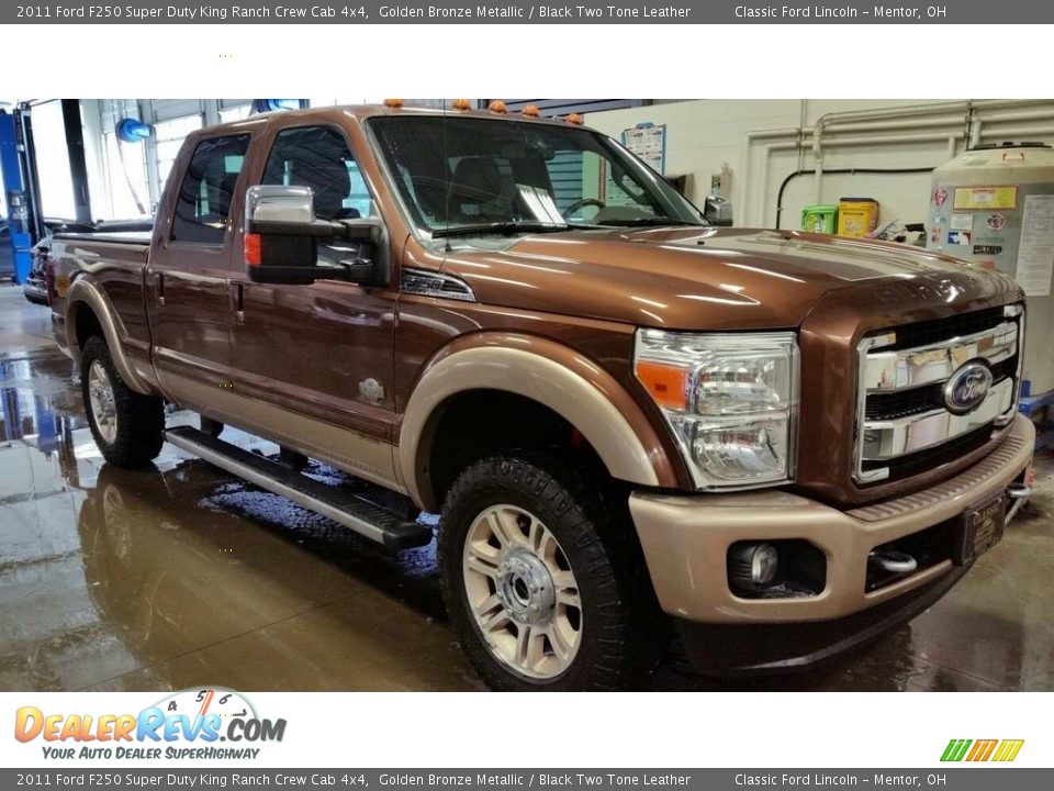 2011 Ford F250 Super Duty King Ranch Crew Cab 4x4 Golden Bronze Metallic / Black Two Tone Leather Photo #5