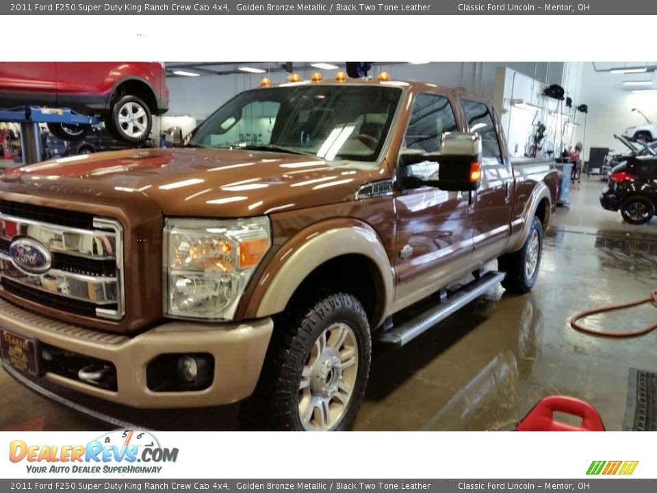 2011 Ford F250 Super Duty King Ranch Crew Cab 4x4 Golden Bronze Metallic / Black Two Tone Leather Photo #7