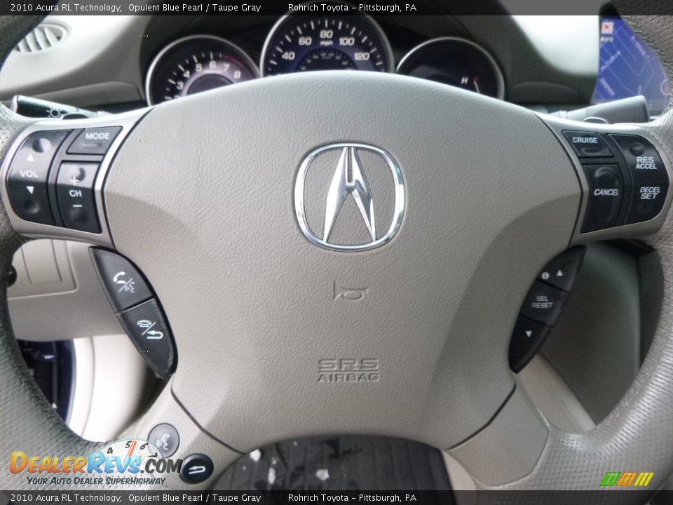 2010 Acura RL Technology Opulent Blue Pearl / Taupe Gray Photo #23