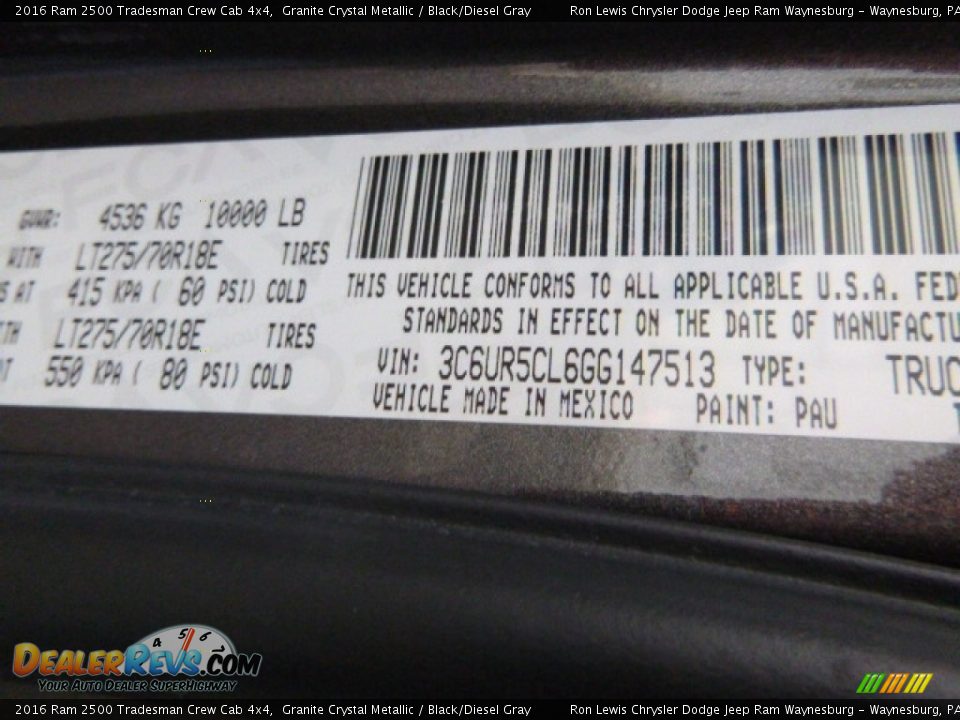 2016 Ram 2500 Tradesman Crew Cab 4x4 Granite Crystal Metallic / Black/Diesel Gray Photo #15