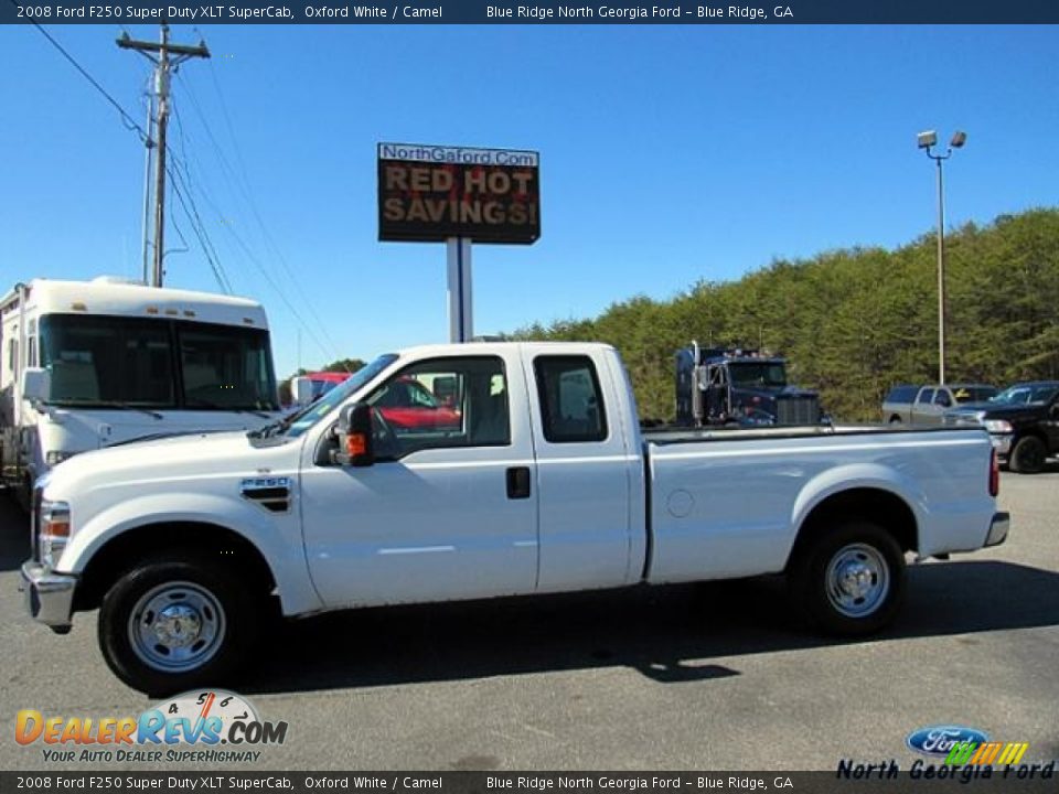 2008 Ford F250 Super Duty XLT SuperCab Oxford White / Camel Photo #2