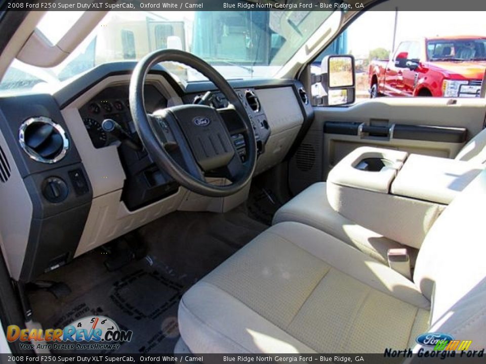 2008 Ford F250 Super Duty XLT SuperCab Oxford White / Camel Photo #25