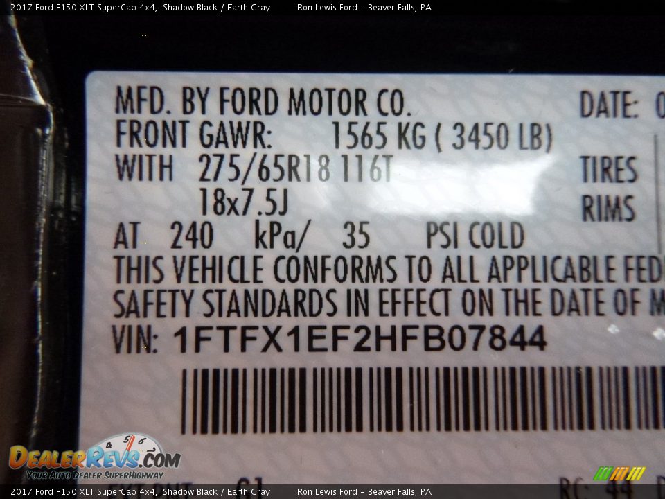 2017 Ford F150 XLT SuperCab 4x4 Shadow Black / Earth Gray Photo #14