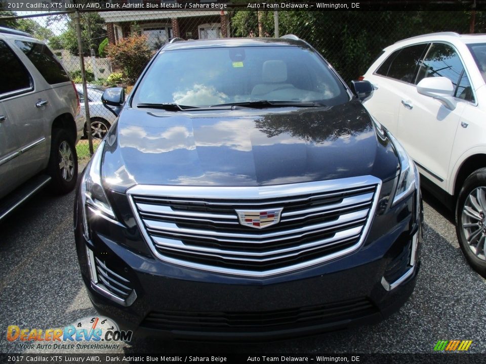 2017 Cadillac XT5 Luxury AWD Dark Adriatic Blue Metallic / Sahara Beige Photo #2
