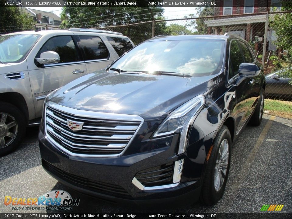 2017 Cadillac XT5 Luxury AWD Dark Adriatic Blue Metallic / Sahara Beige Photo #3