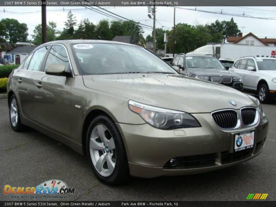 2007 BMW 5 Series 530i Sedan Olivin Green Metallic / Auburn Photo #2