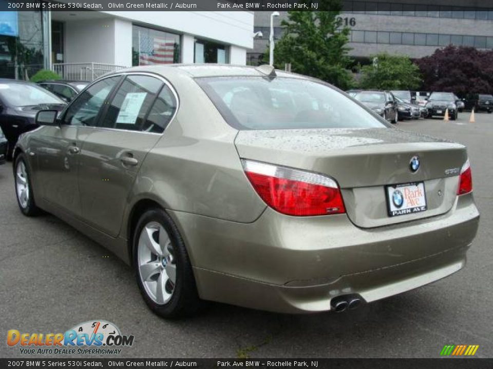 2007 BMW 5 Series 530i Sedan Olivin Green Metallic / Auburn Photo #6