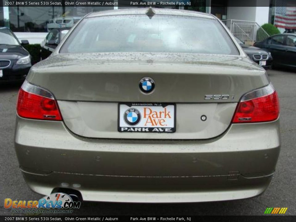 2007 BMW 5 Series 530i Sedan Olivin Green Metallic / Auburn Photo #7