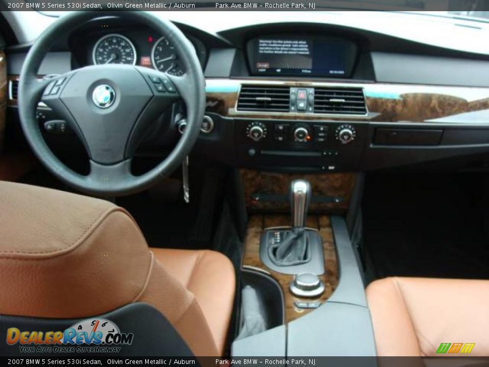 2007 BMW 5 Series 530i Sedan Olivin Green Metallic / Auburn Photo #12