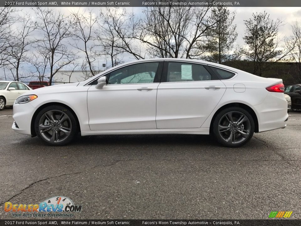 2017 Ford Fusion Sport AWD White Platinum / Medium Soft Ceramic Photo #1
