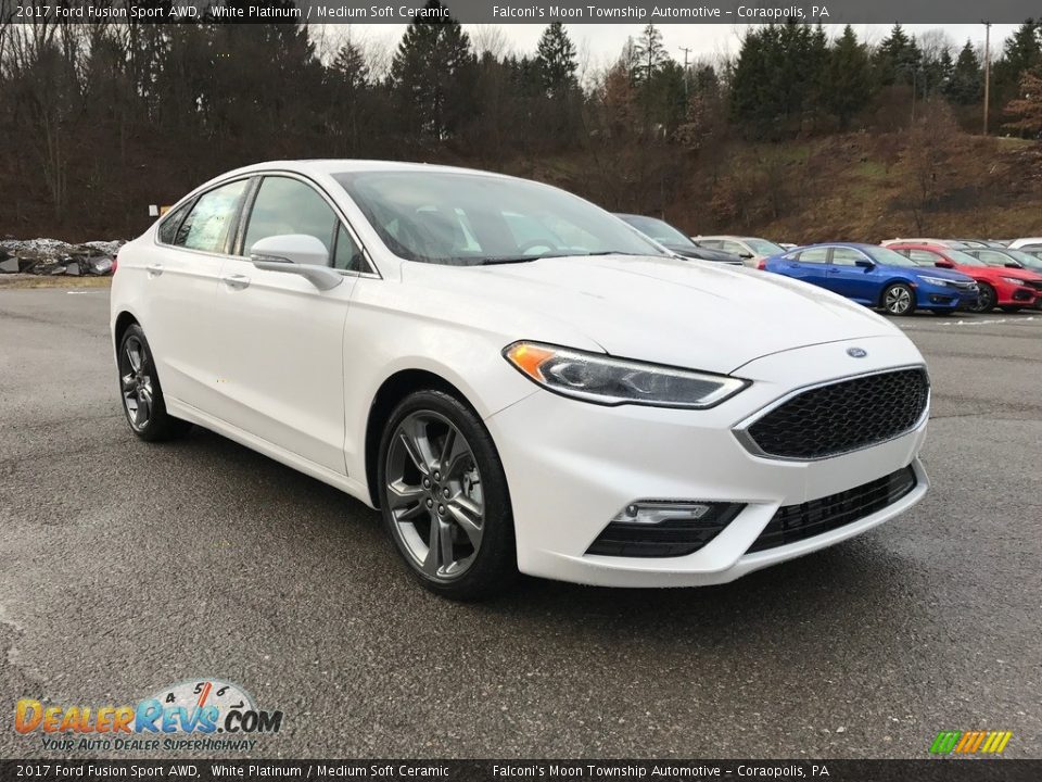 2017 Ford Fusion Sport AWD White Platinum / Medium Soft Ceramic Photo #4