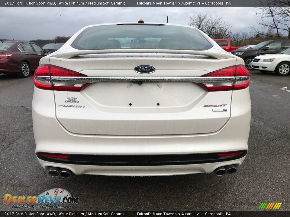2017 Ford Fusion Sport AWD White Platinum / Medium Soft Ceramic Photo #7