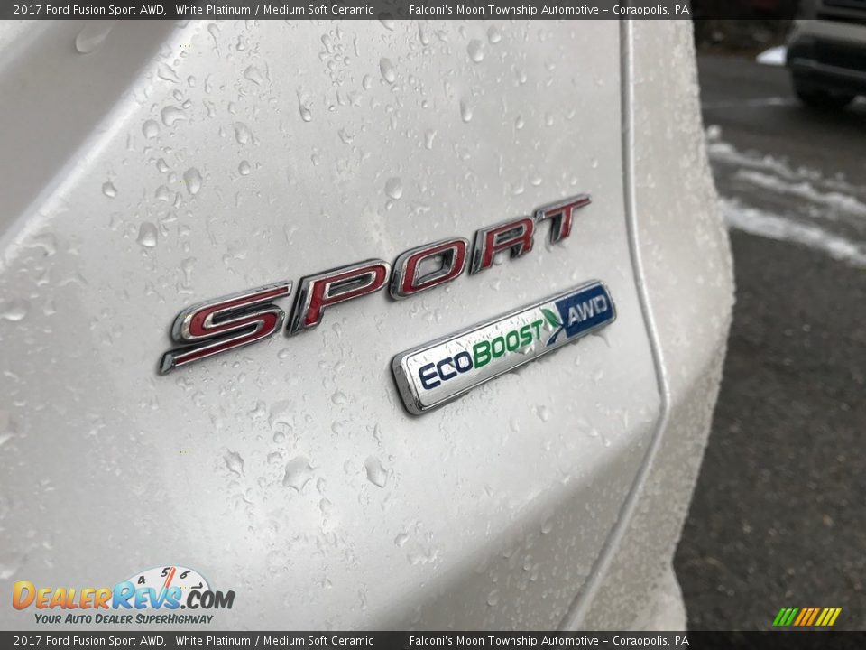 2017 Ford Fusion Sport AWD White Platinum / Medium Soft Ceramic Photo #8