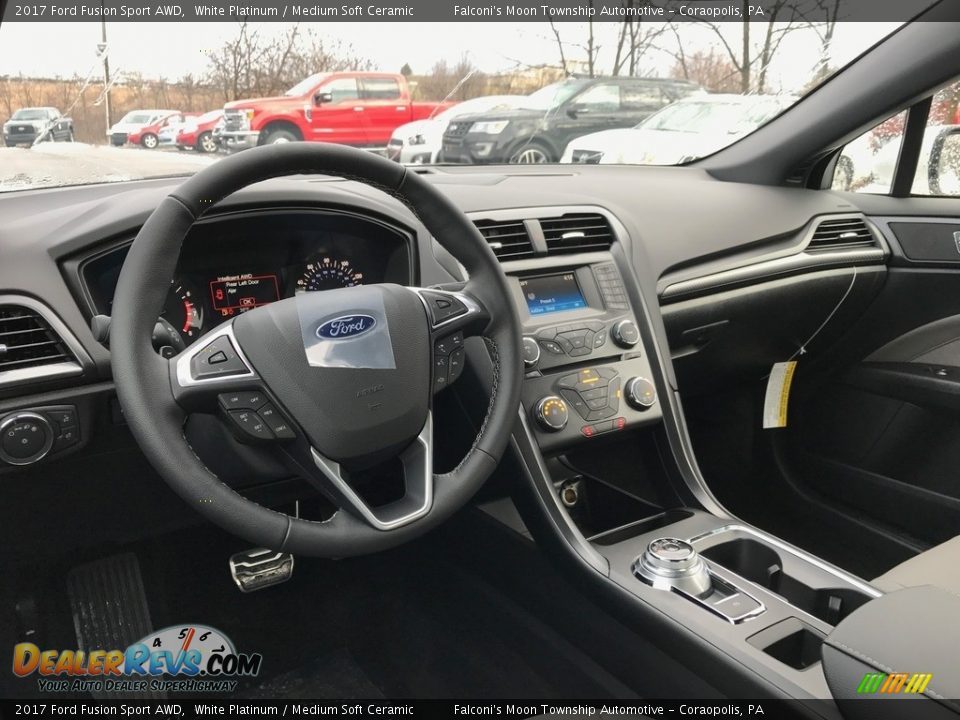 2017 Ford Fusion Sport AWD White Platinum / Medium Soft Ceramic Photo #11