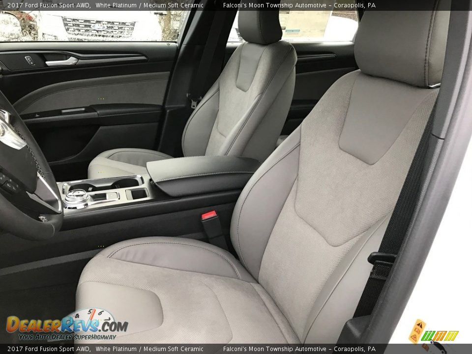 2017 Ford Fusion Sport AWD White Platinum / Medium Soft Ceramic Photo #12