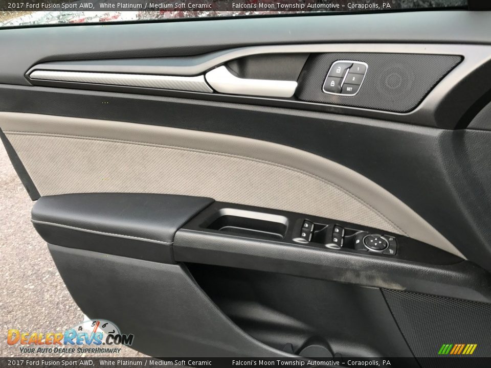 2017 Ford Fusion Sport AWD White Platinum / Medium Soft Ceramic Photo #13