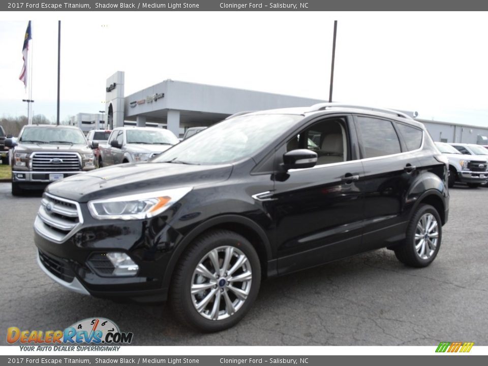 2017 Ford Escape Titanium Shadow Black / Medium Light Stone Photo #3