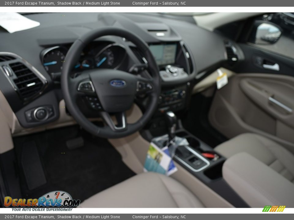 2017 Ford Escape Titanium Shadow Black / Medium Light Stone Photo #7
