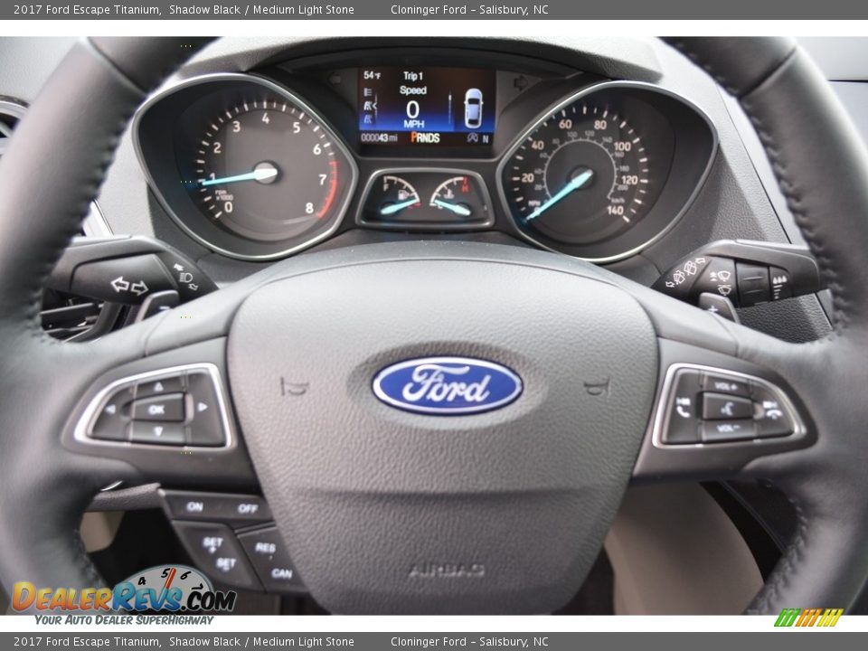 2017 Ford Escape Titanium Shadow Black / Medium Light Stone Photo #18