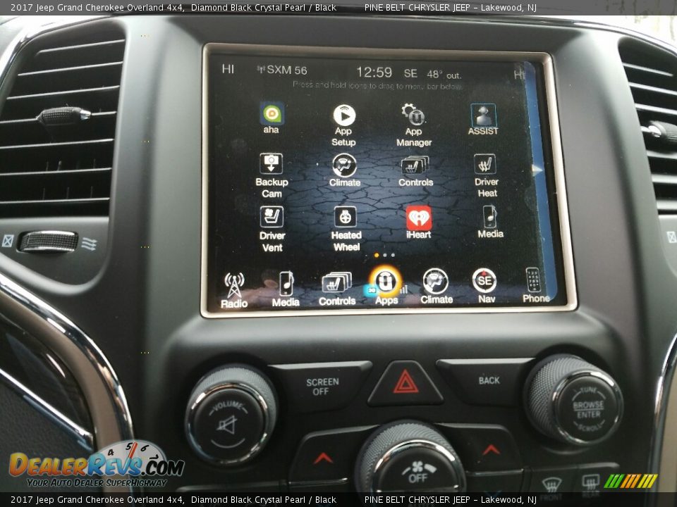 2017 Jeep Grand Cherokee Overland 4x4 Diamond Black Crystal Pearl / Black Photo #10