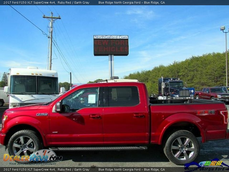 2017 Ford F150 XLT SuperCrew 4x4 Ruby Red / Earth Gray Photo #2