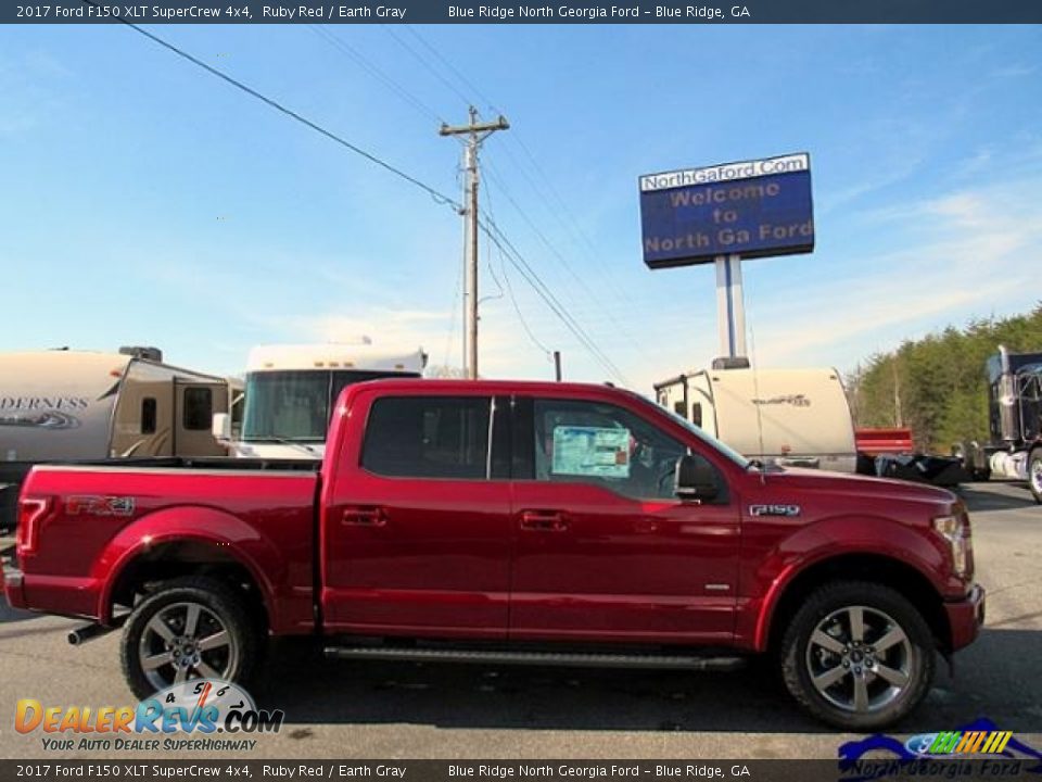 2017 Ford F150 XLT SuperCrew 4x4 Ruby Red / Earth Gray Photo #6