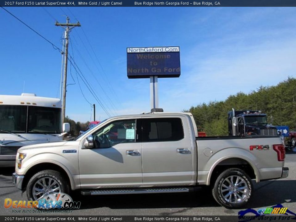 2017 Ford F150 Lariat SuperCrew 4X4 White Gold / Light Camel Photo #2