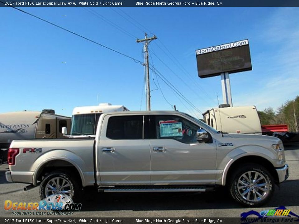 2017 Ford F150 Lariat SuperCrew 4X4 White Gold / Light Camel Photo #7