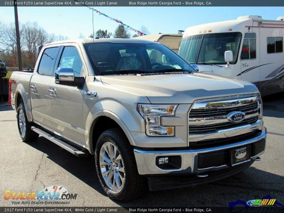 2017 Ford F150 Lariat SuperCrew 4X4 White Gold / Light Camel Photo #8