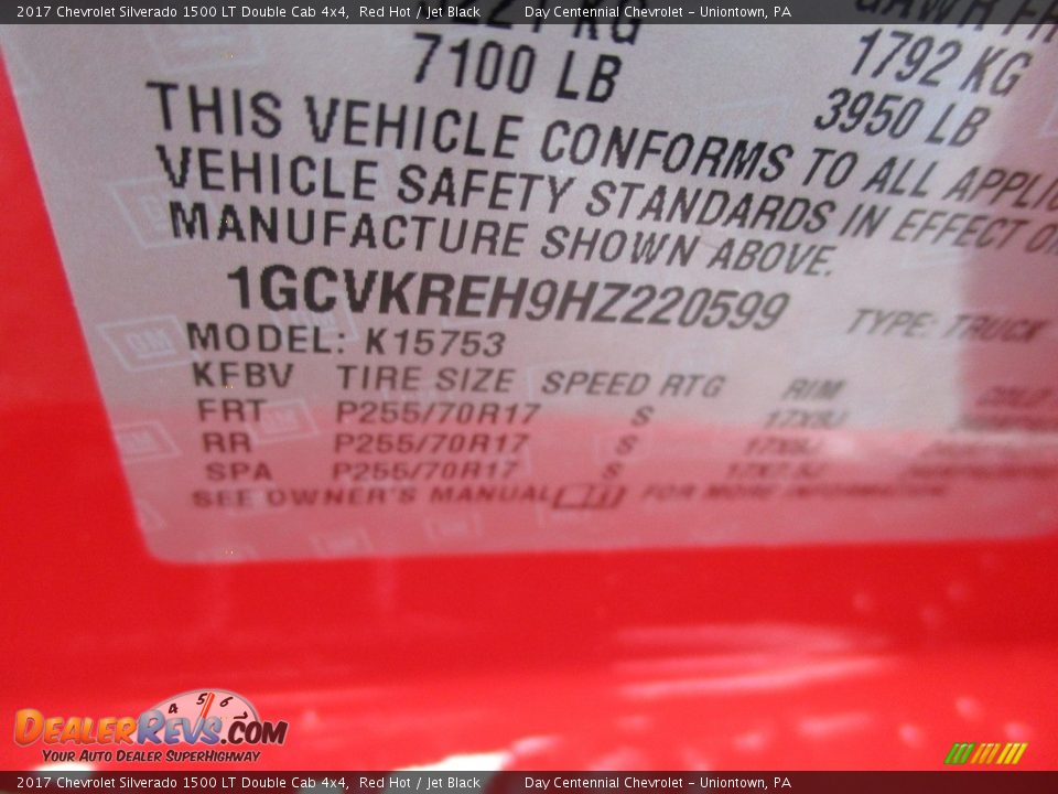 2017 Chevrolet Silverado 1500 LT Double Cab 4x4 Red Hot / Jet Black Photo #19