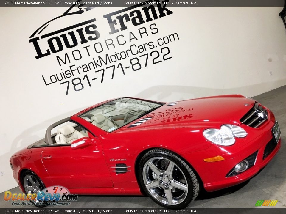 2007 Mercedes-Benz SL 55 AMG Roadster Mars Red / Stone Photo #17