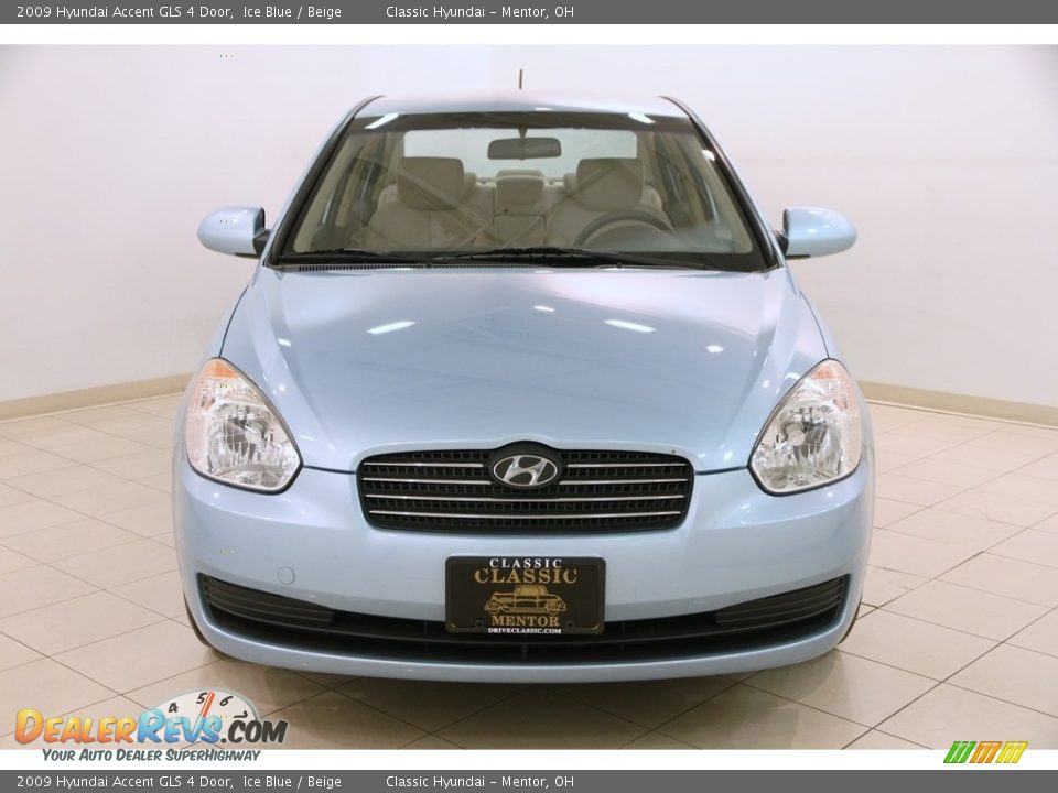 2009 Hyundai Accent GLS 4 Door Ice Blue / Beige Photo #2