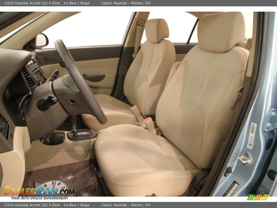 2009 Hyundai Accent GLS 4 Door Ice Blue / Beige Photo #5