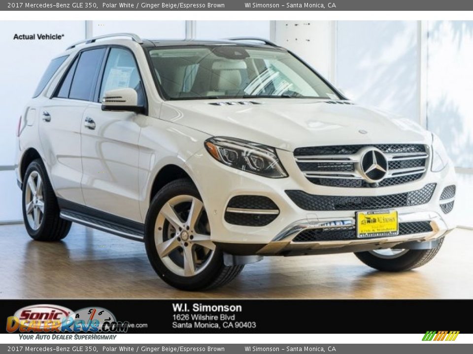 2017 Mercedes-Benz GLE 350 Polar White / Ginger Beige/Espresso Brown Photo #1
