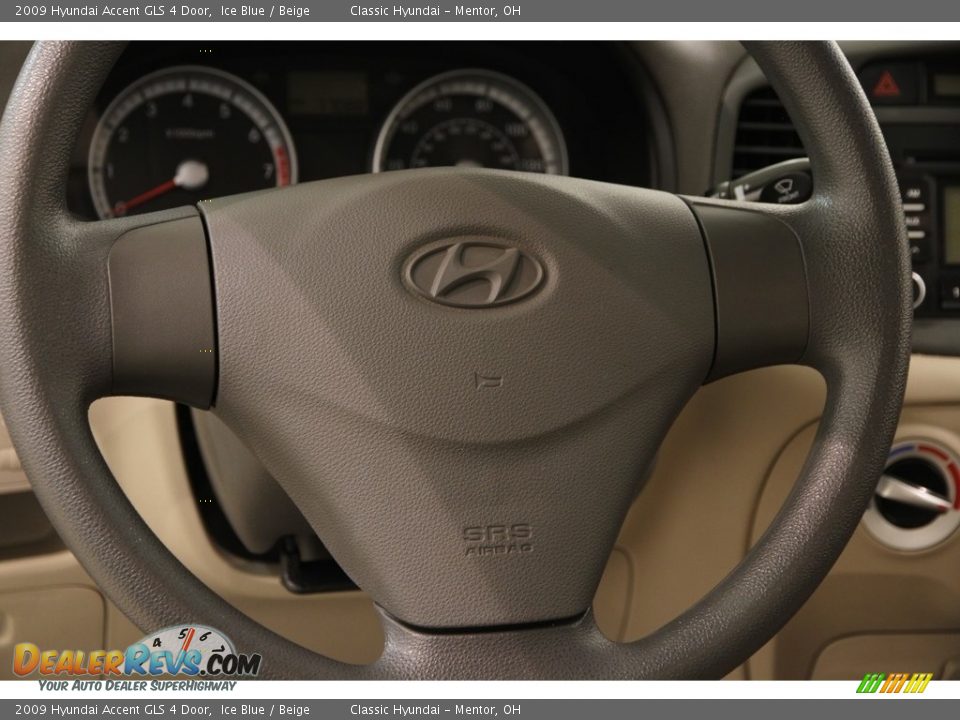 2009 Hyundai Accent GLS 4 Door Ice Blue / Beige Photo #7