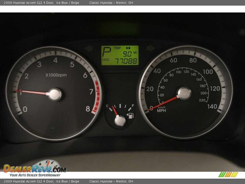 2009 Hyundai Accent GLS 4 Door Ice Blue / Beige Photo #8