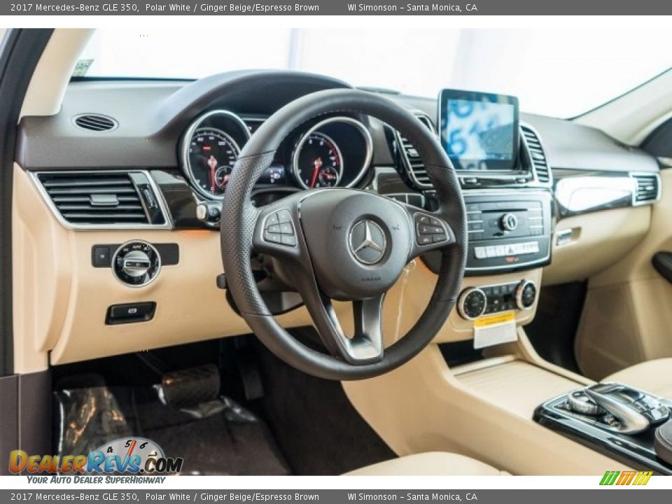 2017 Mercedes-Benz GLE 350 Polar White / Ginger Beige/Espresso Brown Photo #5