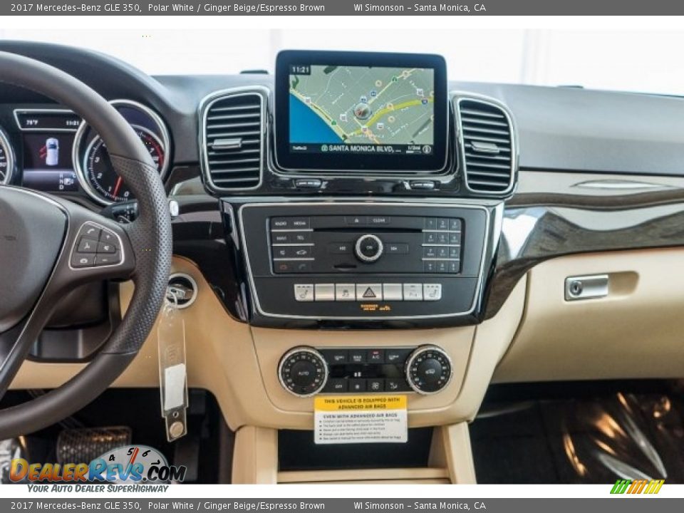 2017 Mercedes-Benz GLE 350 Polar White / Ginger Beige/Espresso Brown Photo #7