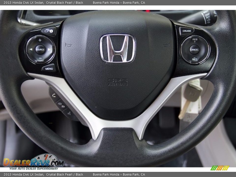2013 Honda Civic LX Sedan Crystal Black Pearl / Black Photo #10