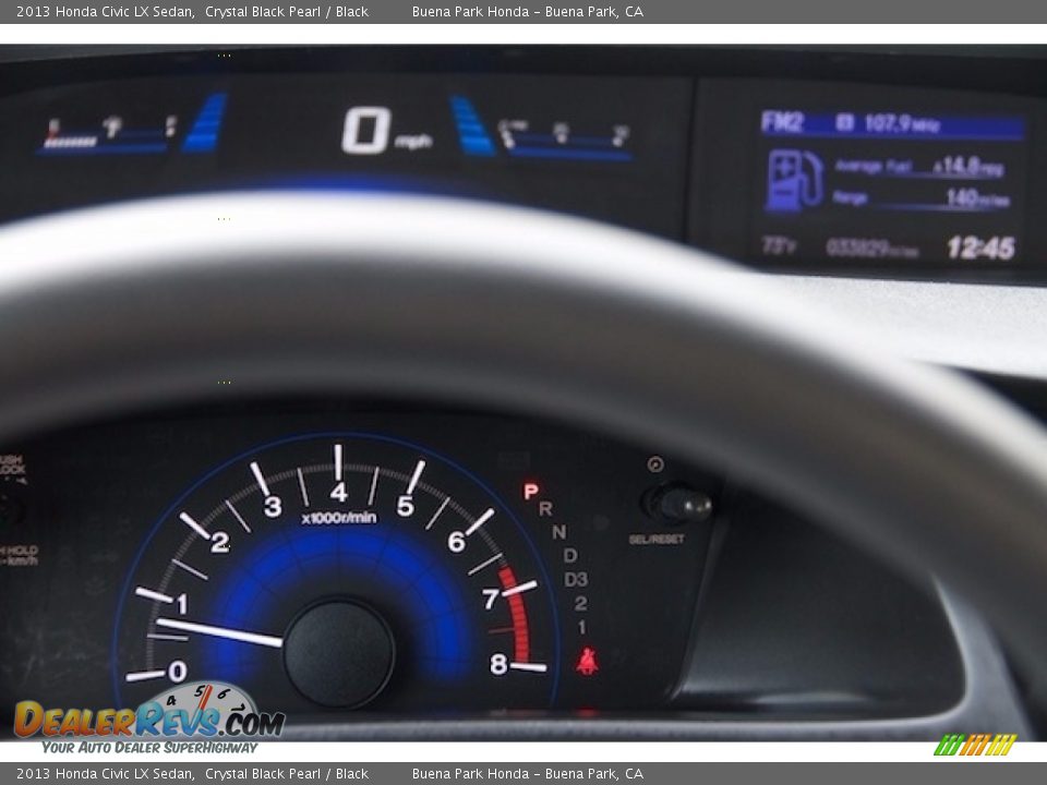 2013 Honda Civic LX Sedan Crystal Black Pearl / Black Photo #17