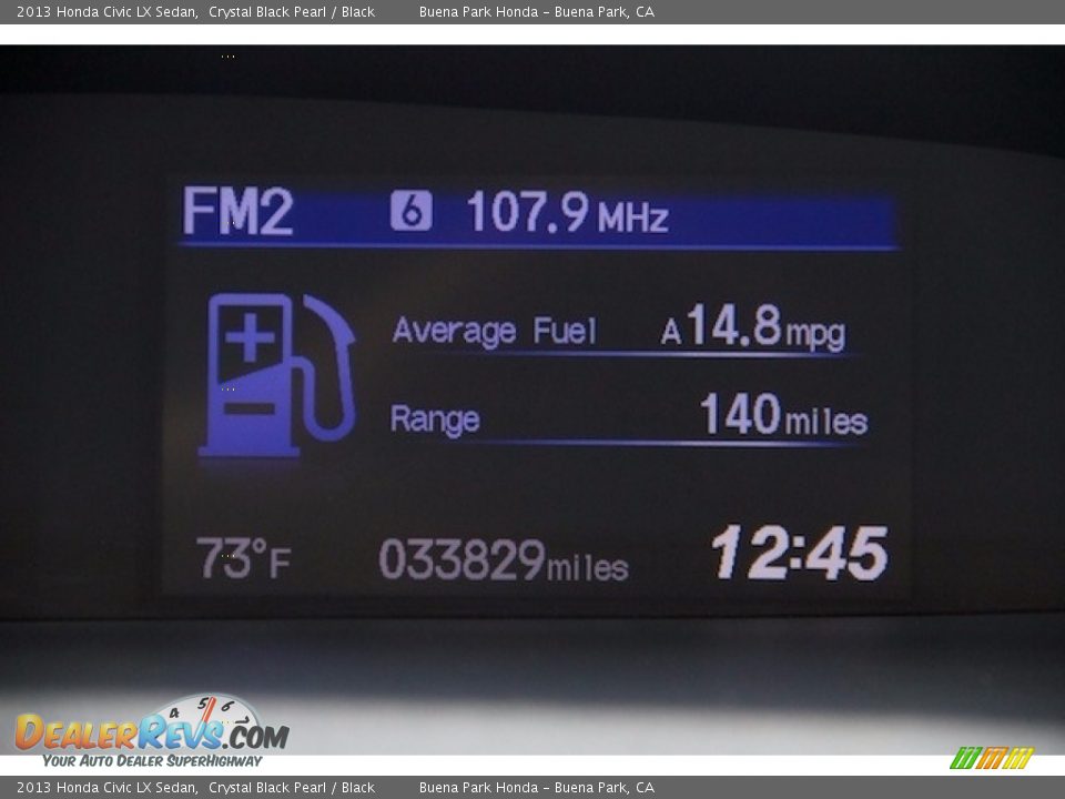 2013 Honda Civic LX Sedan Crystal Black Pearl / Black Photo #18