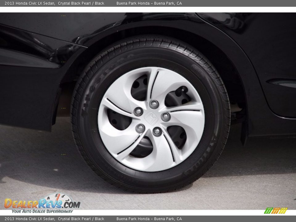2013 Honda Civic LX Sedan Crystal Black Pearl / Black Photo #25