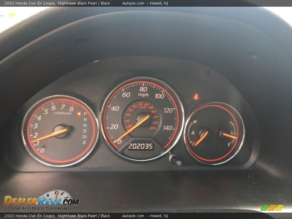 2003 Honda Civic EX Coupe Nighthawk Black Pearl / Black Photo #11