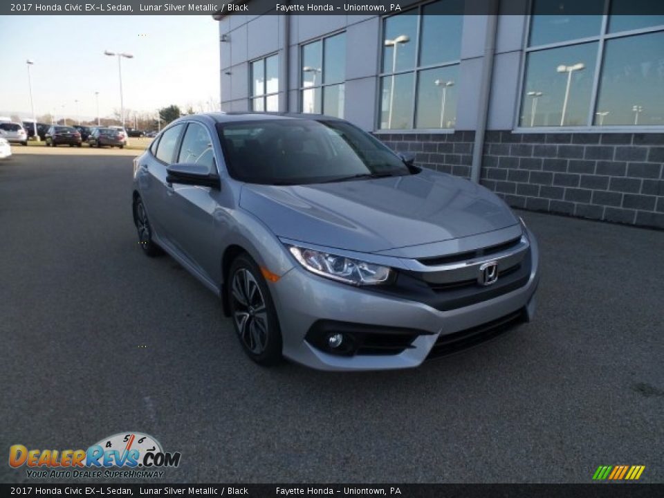 2017 Honda Civic EX-L Sedan Lunar Silver Metallic / Black Photo #1