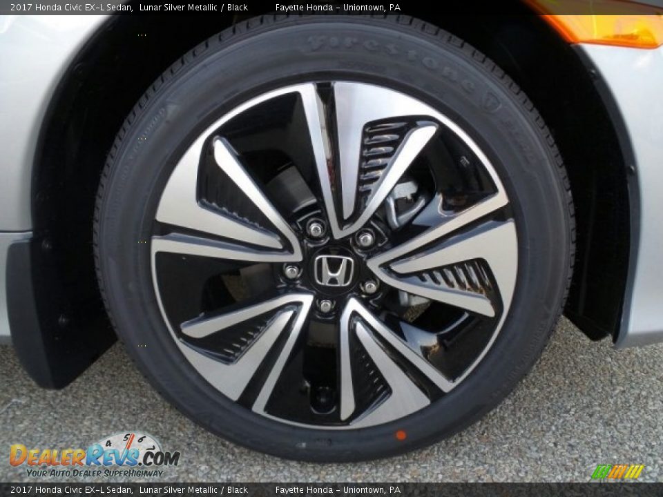 2017 Honda Civic EX-L Sedan Lunar Silver Metallic / Black Photo #3