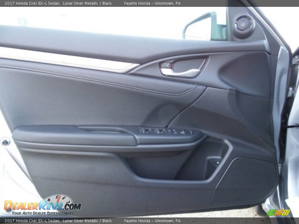 2017 Honda Civic EX-L Sedan Lunar Silver Metallic / Black Photo #10
