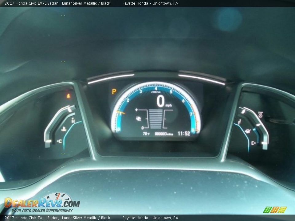 2017 Honda Civic EX-L Sedan Lunar Silver Metallic / Black Photo #16