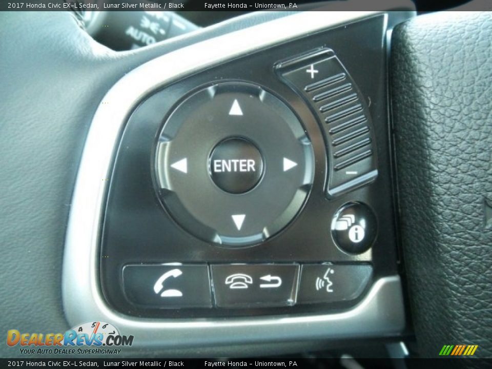 2017 Honda Civic EX-L Sedan Lunar Silver Metallic / Black Photo #17