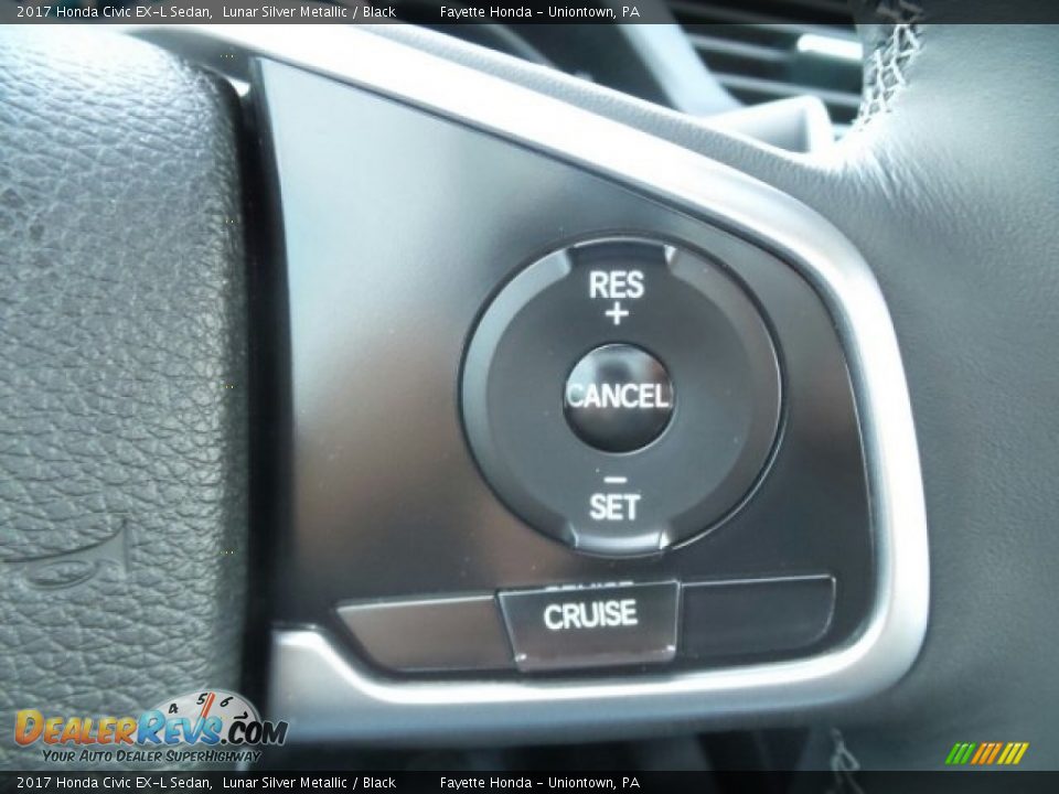 2017 Honda Civic EX-L Sedan Lunar Silver Metallic / Black Photo #20