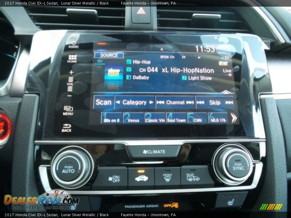 2017 Honda Civic EX-L Sedan Lunar Silver Metallic / Black Photo #22